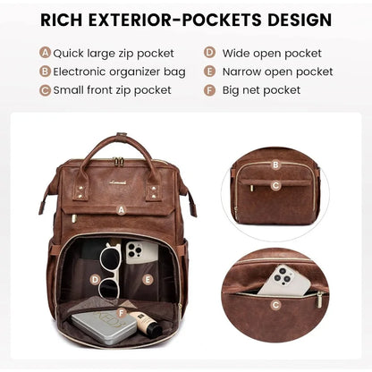 Lusso Leather Laptop Backpack 15.6"