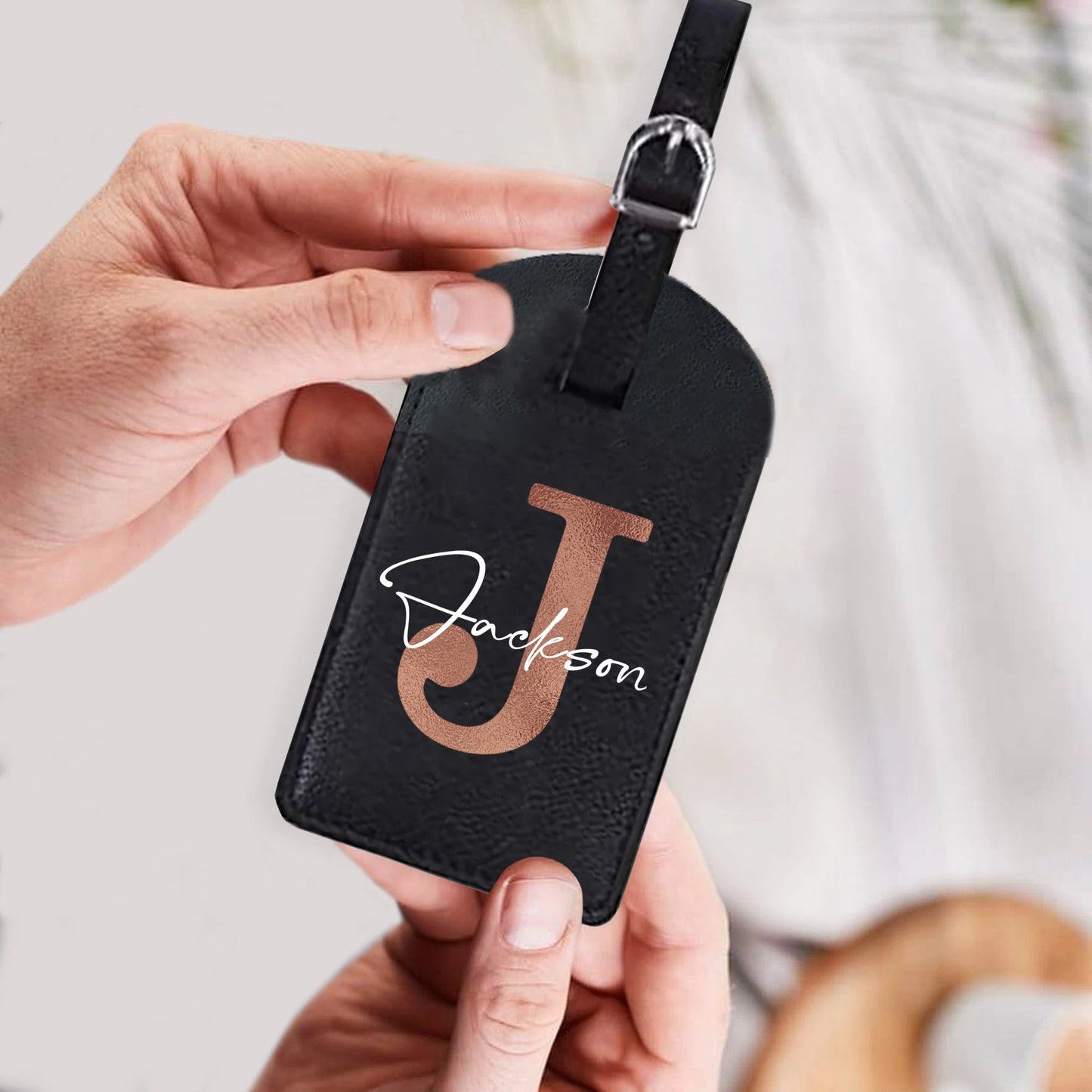 Personalized Monogram Leather Tag