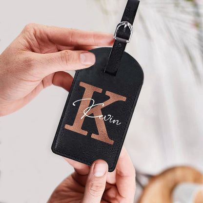 Personalized Monogram Leather Tag